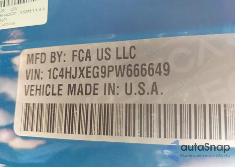 2023 Jeep Wrangler 4-Door Sahara Altitude 4X4 z USA, uszkodzony, nr VIN 1C4HJXEG9PW666649
